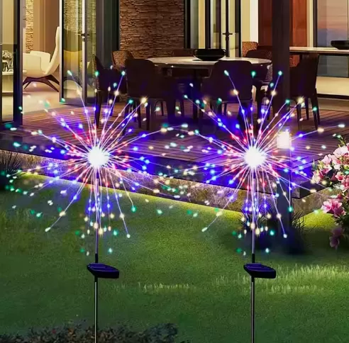 Luces Solares de Fuegos Artificiales con 90 LEDs de Cobre - 2 Piezas